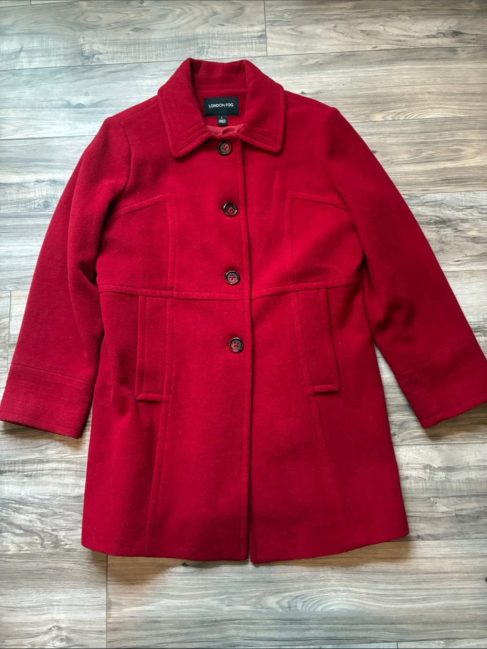 London Fog Women's Red Wool Blend Coat size Large
